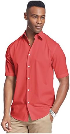 John Ashford Mens Shadow Stripe Button up Shirt Red 2XL