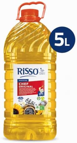 - Risso Chef Original Cooking Oil - Resiste ao calor e deixa menos odores - Garrafa de 5 L - Perfeito para fritar - 100% Óleo Vegetal e Vegan - Antiespumante