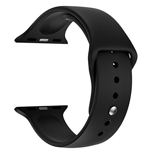 Apple Watch Replacement Band - Valuebuybuy Soft Silicone Replacement Sports Wristbands Straps for Apple Wrist Watch iWatch All Models Formal Colors S/M Size - 42mm/Black