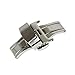 Ritche 16mm 18mm 20mm 22mm Stainless Steel Button Butterfly Deployment Clasp(Silver, Black, Rose Gold) (Silver, 24mm)