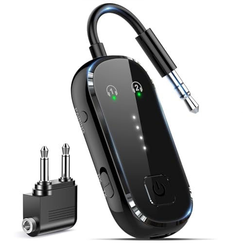 Bluetooth 6.0 Transmitter & Receiver 2-in-1 | Advanced Wireless Audio Adapter for Airplanes, TV, Gym & Car Stereo