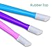 Alcoon 30 Pieces Rubber Nail Cuticle Pusher Tipped Plastic Handle Nail Art Tool Rubber Tipped Nail Cleaner (10 Pink, 10 Blue, 10 Purple)