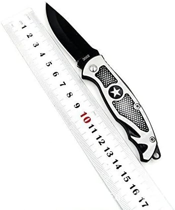 Easy Deal Shop Star Finish 100% Stainless-Steel Pocket Folding Knife, Small (Silver)