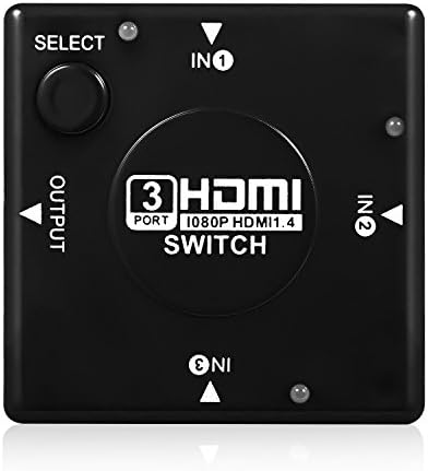 Handaes 1080p Mini Hdmi Switch 3-in 1-out (Hdmi V1.3) Intelligent for PS3 XBOX360 DVD Blu-ray HDTV Full HDTV