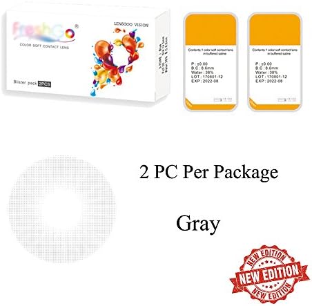 Color Contacts Lenses, Multicolor Cute Charm and Attractive Contact Lenses (2 PC Per Package) (Gray - Type 3)