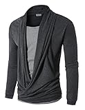 Doublju Mens Cardigan Style T-shirts