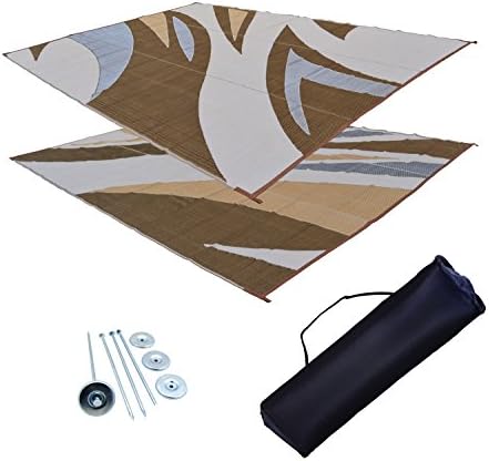 RV Patio Mat: 9 x 12 Chocolate Waves Pattern Kit