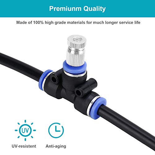 Homga Misting Cooling System 32.8FT(10M) with 10 Copper Metal Mist Nozzles and a Connector(3/4") for Trampoline Patio Misting Micro Flow Watering Automatic Distribution System