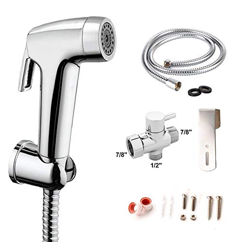 Handheld Bidet Sprayer Cloth Diaper Sprayer for Toilet Stainless Steel Bidet Handheld Sprayer Set Shattaf Sprayer for Bidet Cleaning Personal Cleaning, Pet Shower, Toilet Cleaning, Car Washing - Thumbnail 7