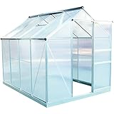 Palm Springs 6ft x 8ft Aluminum Walk in Greenhouse with polycarbonate panels