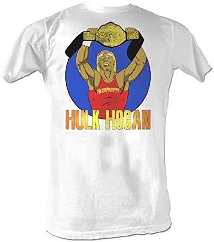 Hulk Hogan With Belt White Adult Size Medium T-Shirt (102)