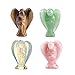 Jovivi 4pcs Pocket Guardian Angel Wings, Rose Quartz, Tiger Eye, Aventurine, Opalite, Rock Crystal Healing Angel Figurines 1.6 inch