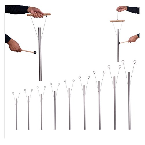 9 Sacred Solfeggio Healing Tuned Pipes including 528 hz louder than tuning fork with mallet & hand stand