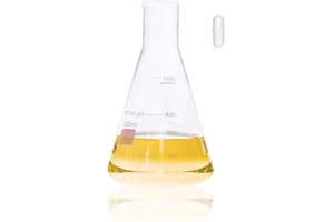 ULAB Scientific Narrow-Mouth Glass Erlenmeyer Flask with Magnetic stir bar Offered, Vol.1000ml, 3.3 Borosilicate with Printed Graduation, UEF1007