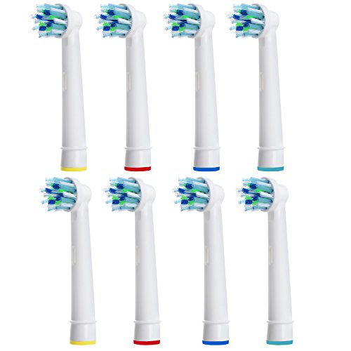 E-Cron Replacement Toothbrush heads Compatible With Electric Toothbrush Oral B CrossAction (EB-50A),8 pcs (2x4)