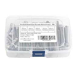 50 PCS Socket Head Cap Screw Assortment Set, M6 x