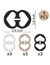 W-Plus - Sujetador con pinzas, sujetador extensible, sujetador con correa, espalda de corredor, correas ocultas, control de escote