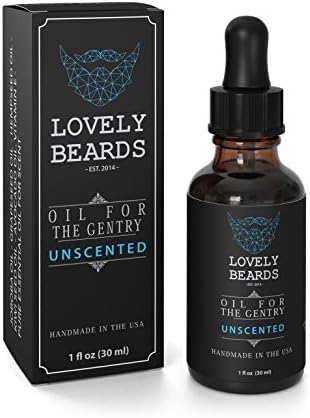 Lovely Beards - 100% Organic &amp; Natural, Unrefined COLD PRESSED Beard Oil – Vegan, Gluten &amp; Nut-Free - Unscented