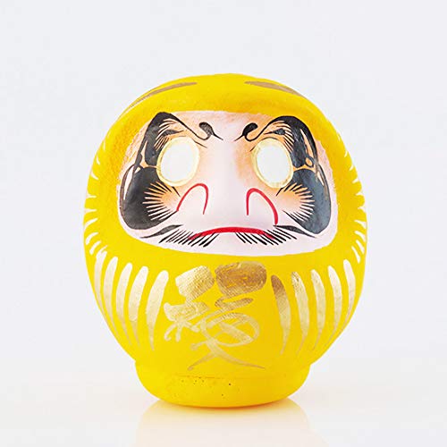 Daruma 12cm, Made of Mache Paper, Size 2 (Yellow) — image 1