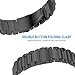 Fitbit Charge 2 Wrist Band,Shangpule Stainless Steel Metal Replacement Smart Watch Band Bracelet with Double Button Folding Clasp for Fitbit Charge 2 (Black)