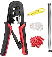 Proster RJ45 Crimpzange Cat5 Cat5e Cat6 Crimper RJ-11, 6P/ RJ-12, 8P/ RJ45 Crimp-, Schneid- und A...
