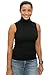 Halife Women's Sleeveless Turtleneck Shaping Tank Top Blouse Mock Turtleneck Shirt Tops (L, Black)