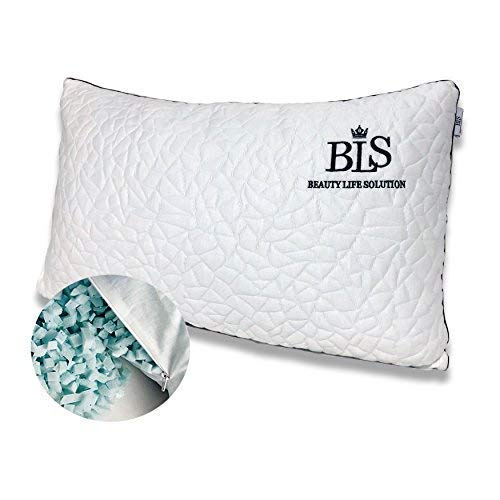 King Premium ADJUSTABLE Fill - CertiPUR-US® Certified Memory Foam - Gel Memory Foam Pillow - Comes With Removable Luxurious Stay Cool Ultra Soft Bamboo Pillow Case - Hypoallergenic - No Odor - Pillows For Sleeping And To Reduce Neck Pain - Cloud Feel - Soft And Conforming - KING SIZE (King 19"x34")