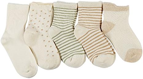 SNUOEN Kids Socks Toddler Boys Girls Organic Cotton Fashion Socks 5 Pairs Pack