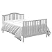 Graco Solano 4-in-1 Convertible Crib With Mattress, Pebble Gray, Easily Converts to Toddler Bed Day Bed or Full Bed, Three Position Adjustable Height Mattress (Mattress Included)