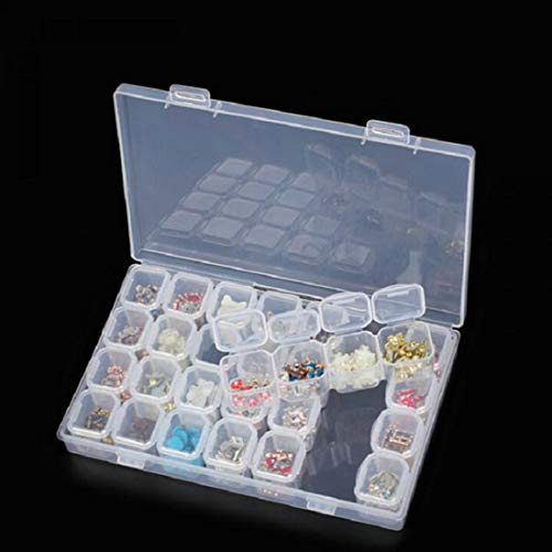 image for Tosnail 5 Pack 28 Grids Plastic Craft Organizer Case Diamond Storage B