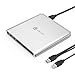 iClever USB 3.0 External DVD CD Drive, Faster Data Transfer CD/DVD Burner for Apple MacBook Pro/Air and Other PC Laptop Desktop, Blue (Silver)