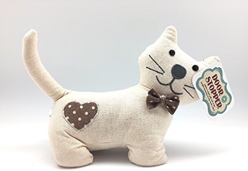 Animal Linen Beige Cat Pet Lovers Door Stopper: Adorable Weighted Kitten Gift Home Decoration
