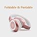 Bluetooth Headphones Over Ear, Hi-Fi Stereo Wireless Headset, Foldable, Soft Memory-Protein Earmuffs, Built-in Mic and Wired Mode for PC/ Cell Phones/ TV (Blue)