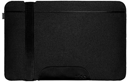SILEO 15-15.6 Inch Premium Laptop Sleeve CARL for Macbook Pro Air Dell XPS etc. - Genuine Wool Felt with - Case Bag Cover in Anthracite &amp; Black