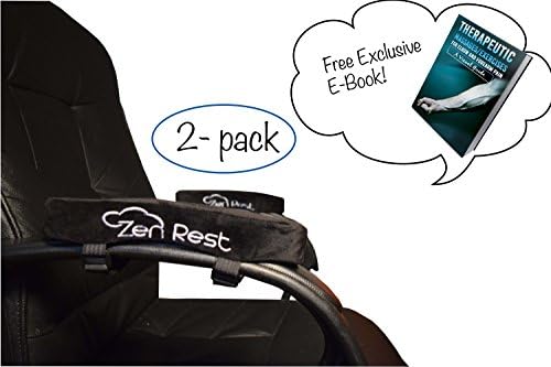 Zen Rest | Premium 50D Density Memory Foam | Armrest Cover Pad for Office Chair | 2pcs | Extra Long Velcro Straps | Universal Fit |
