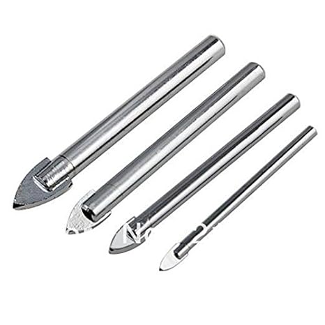 Generic G 4 Piece Ceramic Tile/Glass/Mirror Drill Bits Set 4/8/10/6mm Cutter Floor Wall T