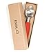 BALCI Ice Cream Scoop - Heavy Duty Stainless Steel Icecream Scooper With Non-Slip Rubber Grip - Professional Metal Ice-Cream Spade - Dishwasher Safe – Red