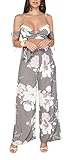 Speedle Women's Sexy Deep V-Neck Ruffle Sleeve Shorts Jumpsuit Rompers Maxi Dress