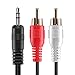 TNP 3.5mm to RCA Audio Cable (15 Feet) Bi-Directional Male to Male Nickel Plated Connector AUX Auxiliary Headphone Jack Plug Y Adapter Splitter Converter to Left/Right Stereo 2RCA Wire Cord