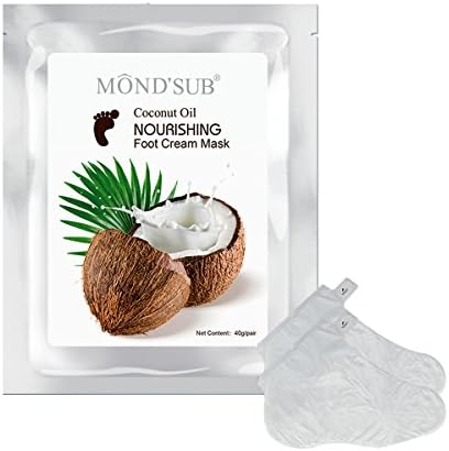 1 X Pair Moisturizing Foot Mask, Foot Care Skin for Dry Feet - Coconut Oil