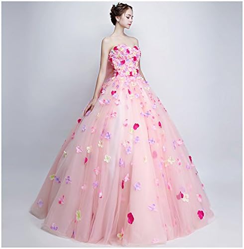 高い素材 ウェディングドレス ピンク 花柄 カラードレス 二次会ドレス パーティードレス ロングドレス フォーマルドレス マキシ丈 ワンピース二次会演出司会 結婚式お呼ばれ 忘年会 司会 総レース 流行に Www Biogardasia Com