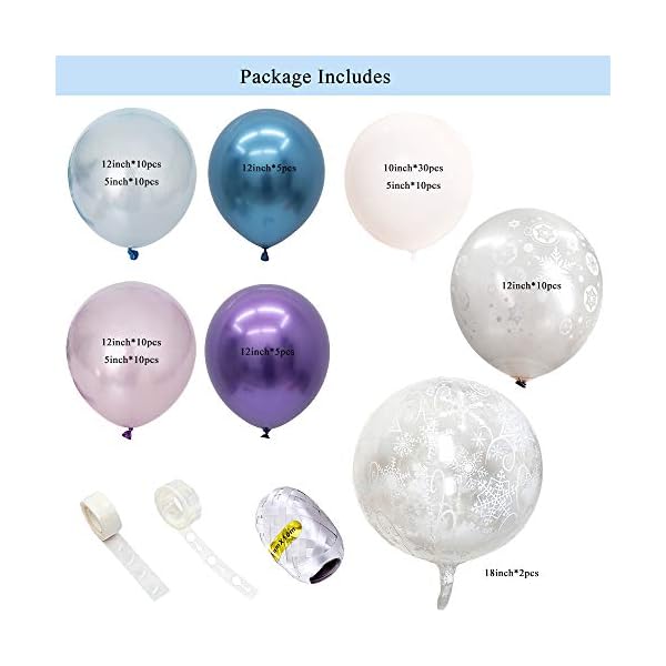 Luvier White Blue Purple Latex Balloon Garland Arch Kit With Strip 102pcs Large To Small Party Balloons For Ice Princess The Theme Party Luvier White Blue Purple Latex Balloon Garland Arch Kit With Strip 102pcs Large To Small Party Balloons For Ice Princess The Theme Party