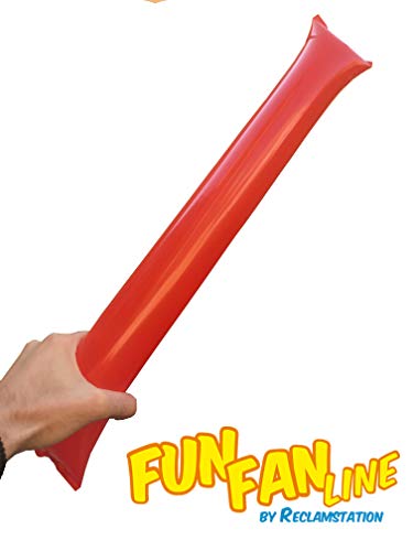 Fun Fan Line - 60 Pairs Bam Bam Thunder Sticks. Noise Makers for Sporting Events. Boom Sticks for Cheerleading. Noise Sticks for Stadium or Parties. (Red) - Thumbnail 2