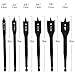 EONLION 6 Bit Carbon Steel/Titanium Coating Spade Drill Bit Assortment, 3/8-Inch to 1-Inch Paddle Flat Bits for Woodworking, Storage Pouch Included