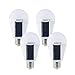 Solar Panel Light Bulb LED Powered Light,Sky Castle Portable Waterproof Emergency Light Bulb,7w 1200mAH with White Light for Indoor and Outdoor,Garden,Hiking,Camping(White-4pack)