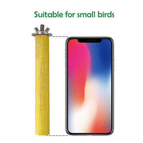 LiMio Bird Perch Parakeet Toys Conures Stand 5 PCS Colorful Natural Wood Perch Parrot Cage Accessories