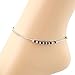 LUNIWEI Double Black White Bead Anklet Bracelet Sandal Barefoot Beach