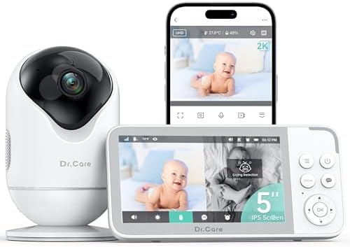Dr.Care VistaView Smart WiFi Baby Monitor 5" HD 1080P 2K Camera App Control