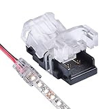 QIJIE 3528 LED Strip Connector 8mm 2 Pin for Non-waterproof and Silicon Waterproof (Not PU and Epoxy) Tape Light, Efficient Wire To Board Terminal Splicer,No Wire,10 PCS