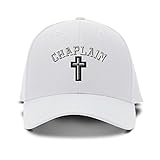 Cristian Chaplain Cross Embroidery Adjustable Structured Baseball Hat White